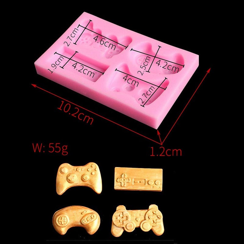 HiParty 2Pcs Game Controller Cake Fondant Mold - Video Game Gamepad Silicone Chocolate Candy Mold for Cupcake Topper Decoration Game Theme Party Ideas Favors Supplies - Image 4
